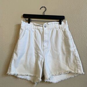 BDG White Denim Shorts in Large